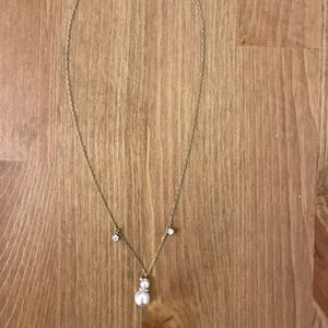 Swarovski pearl and crystal gold plated necklace
